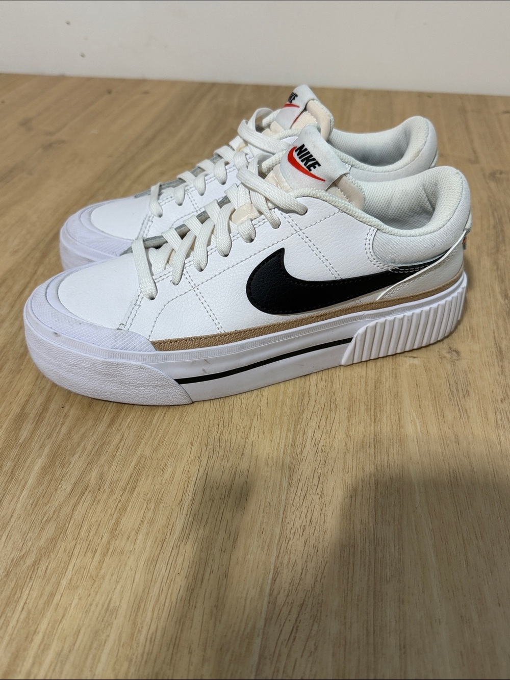 Nike Wmns Court Legacy Lift White Black Women Casual Platform Shoes DM7590-100 7